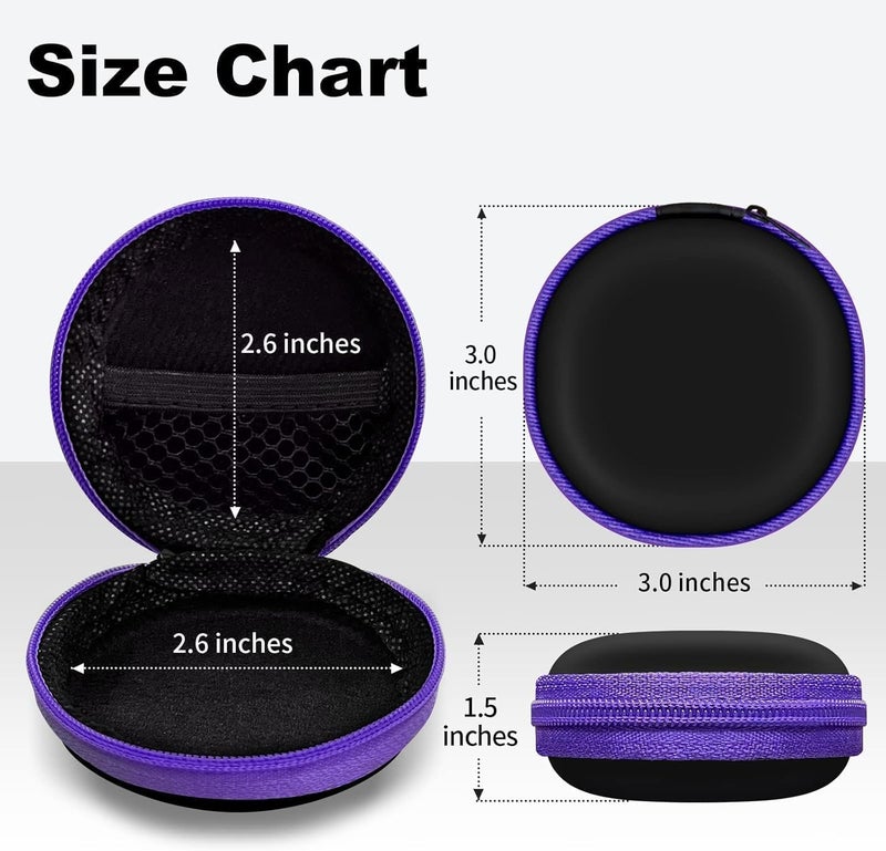 Woyinger Square + Round Earbud Case Portable EVA Carrying Case Storage Bag Cell Phone Accessories Organizer with Carabiner for Earphone, Earbud, Earpieces, SD Memory Card, Camera Chips,Black - Image 5